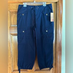 Lauren Jeans Company Women's Cargo Pants with Utility Pockets - Navy